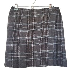 Vintage Wool Blend Wrap Mini Skirt
